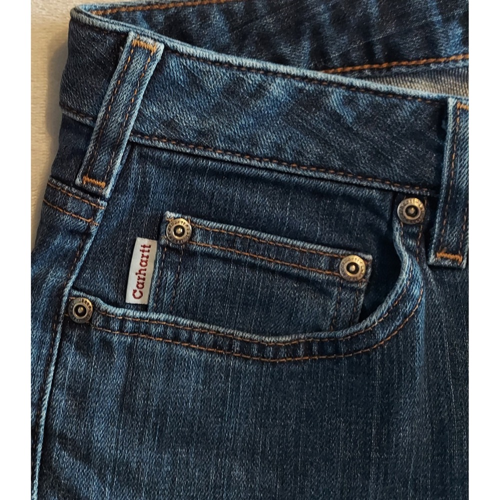 Carhartt Womens Discontinued Curvy Fit Mid-Rise Bootcut Jeans Size 12 #WB014VTB❤ - Picture 4 of 11